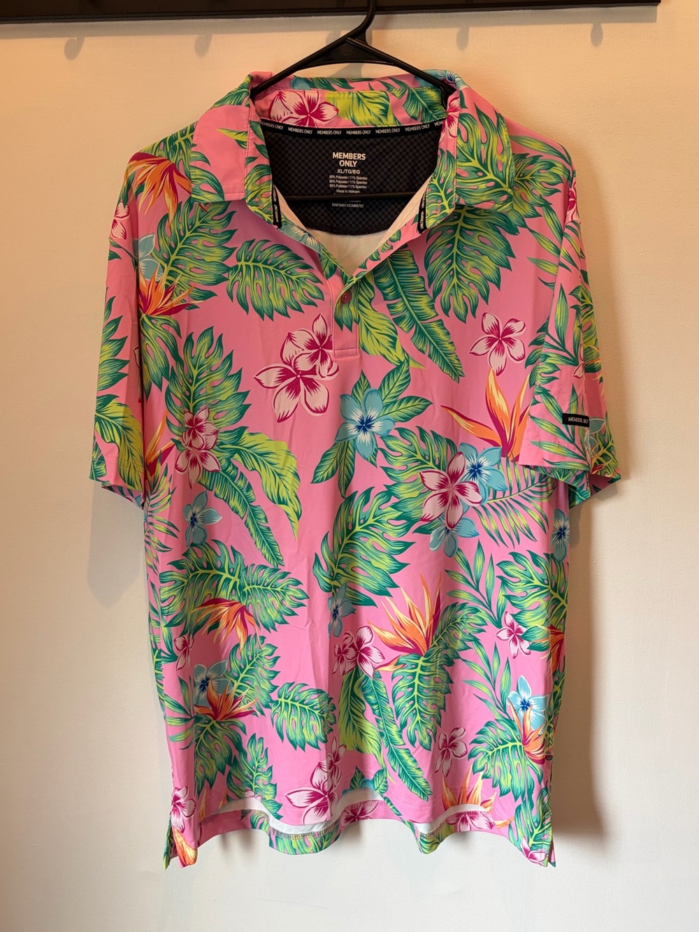 Men’s members only floral golf polo size extra large